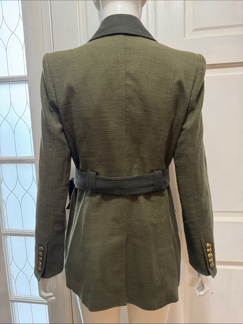 Veronica Beard Sonoma in Army & Loden Olive Military-Style Belted Jacket Size 6 - Picture 9 of 16